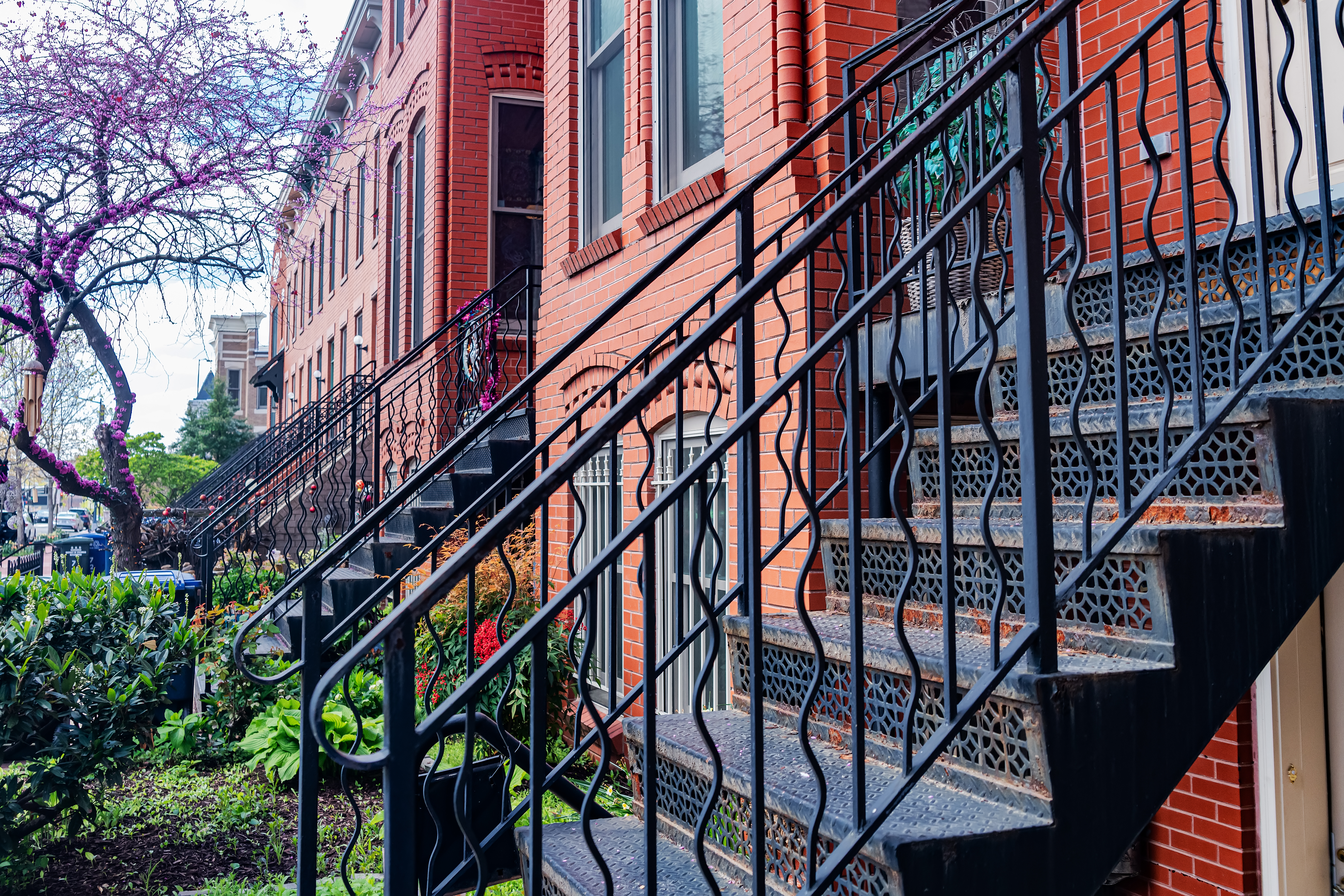 Historic DC rowhome iron staircase